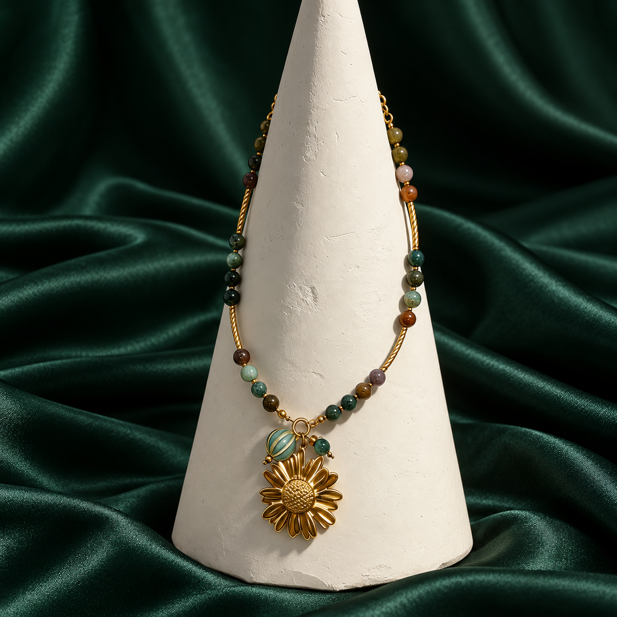 Daisy Natural Stone Statement Necklace