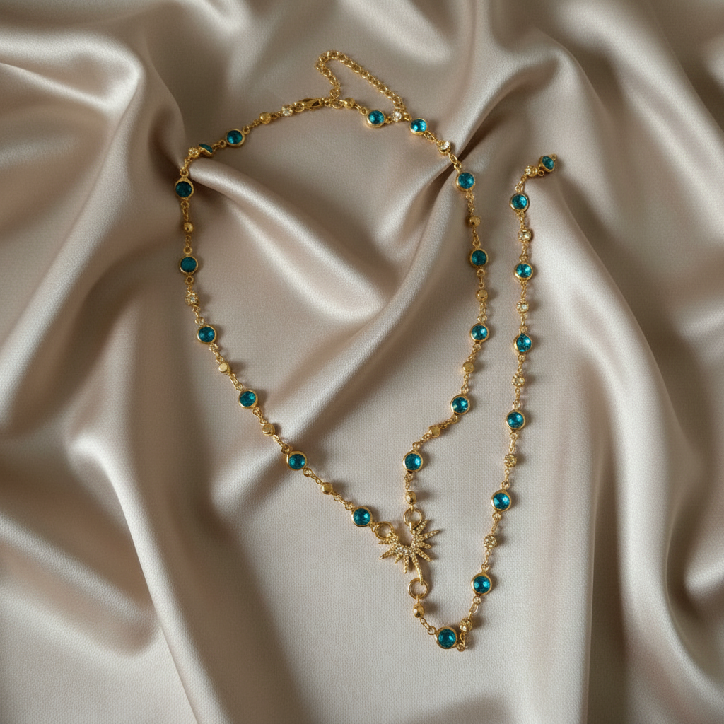 Blue Crystal Body Chain