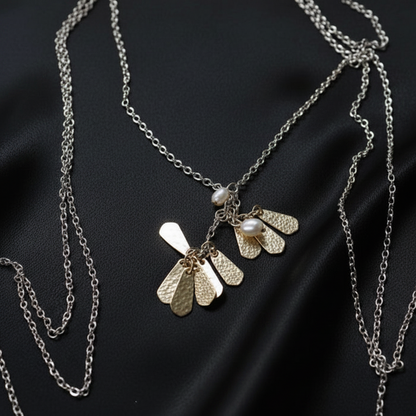 Pearl Leaf Cascade by ReevaTara, worn front or back