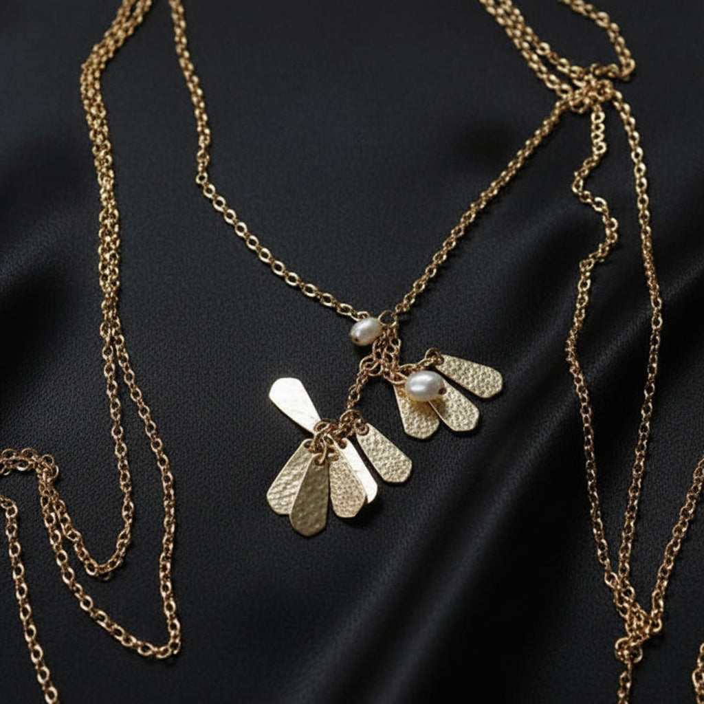 Pearl Leaf Cascade Bodychain