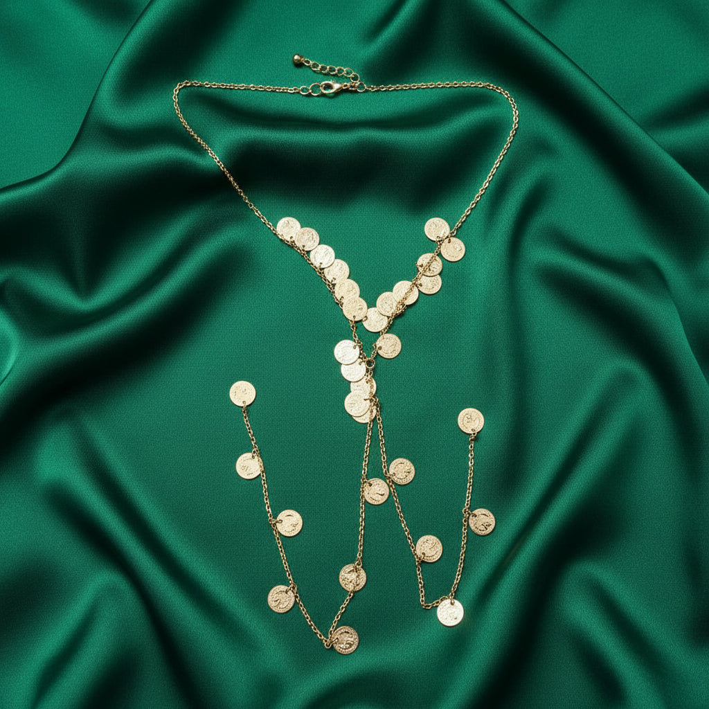 Gilded Coin Cascade Bodychain