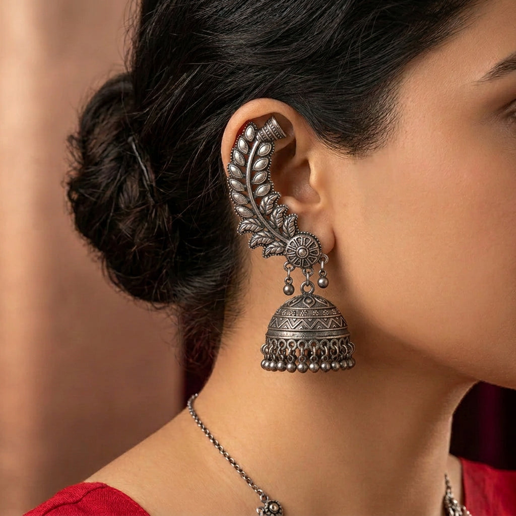 Patralekha Leaf Jhumka Ear Cuffs | Pair