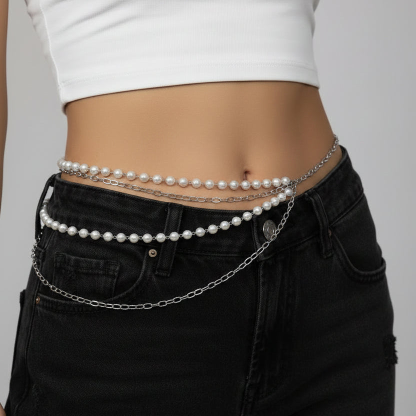 Coastal Pearl Waist Chain