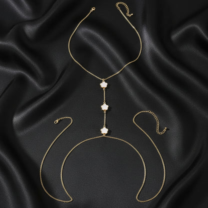 Mother of pearl body chain by ReevaTara, 13 gms