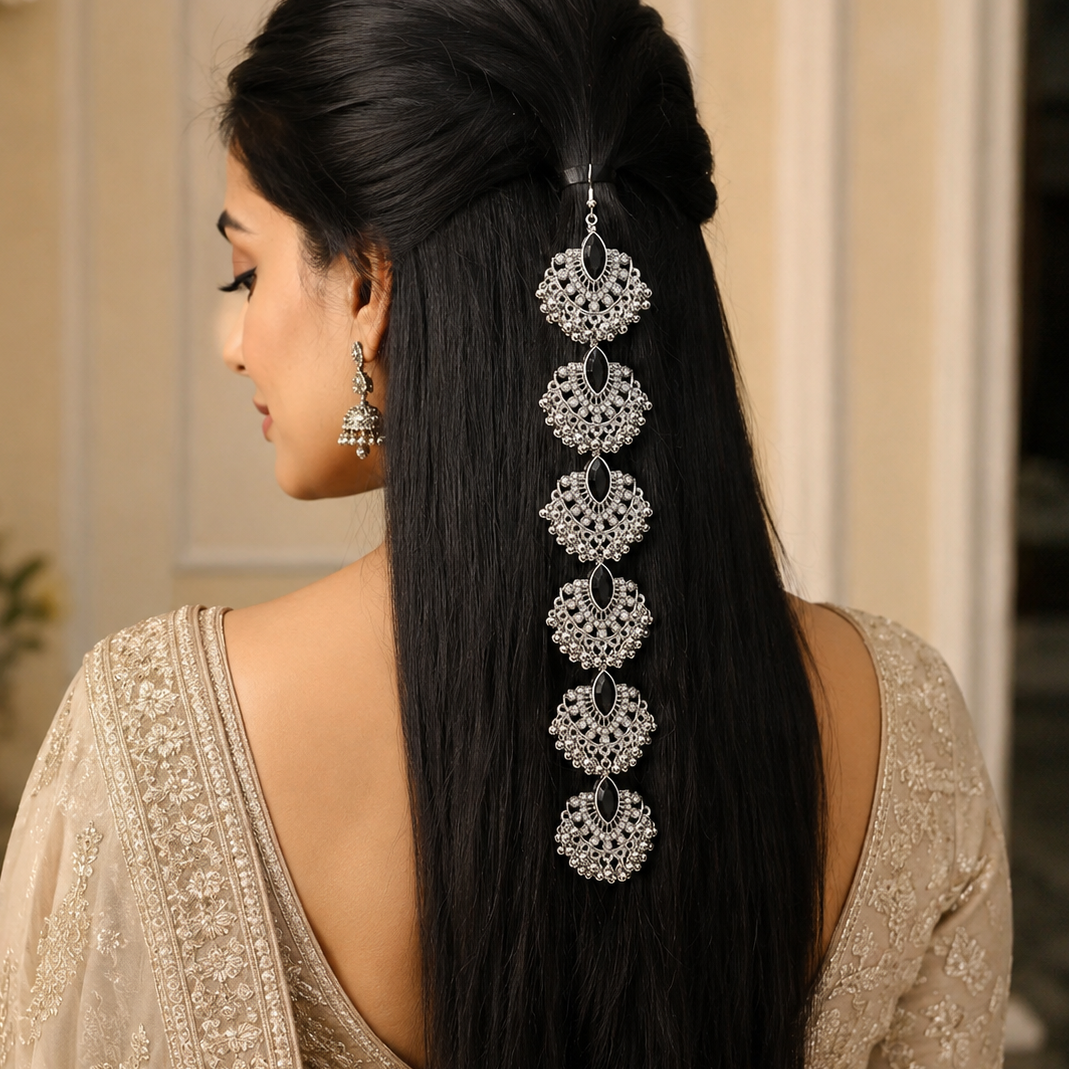 Vaani Oxidised Choti – Braid Hair Chain