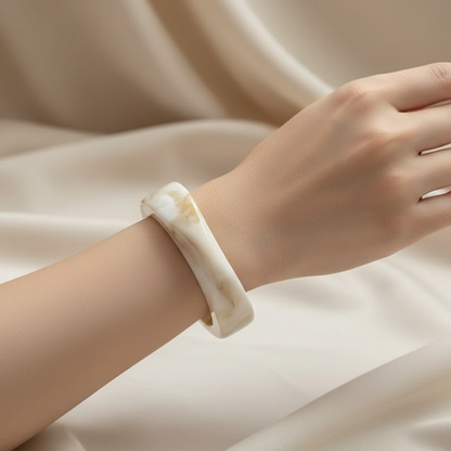 Ivory Swirl Acrylic Teen Bangle