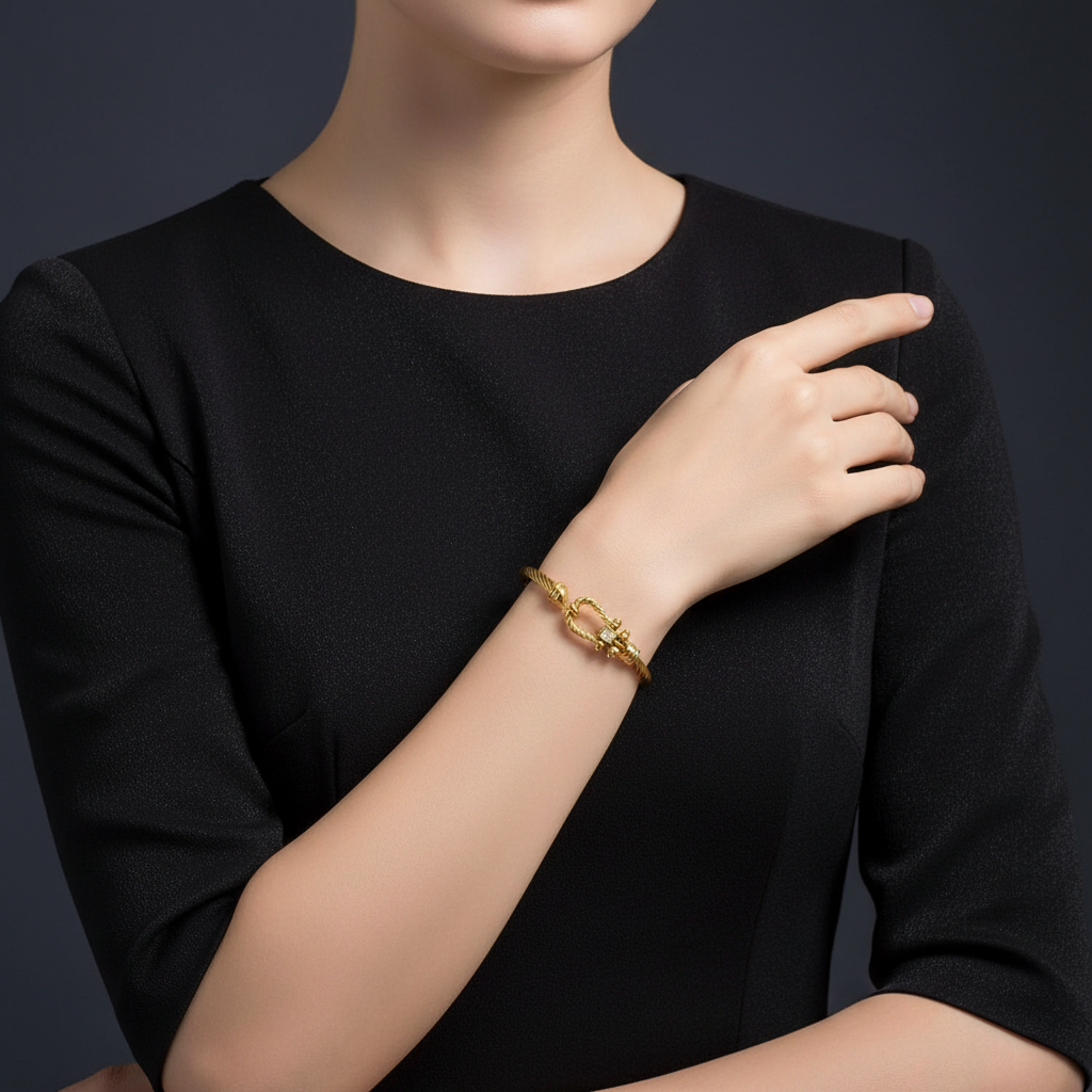 Golden TwistLink Teen Bracelet