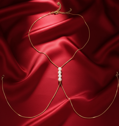 Wide pearl back chain by ReevaTara, 26 gms