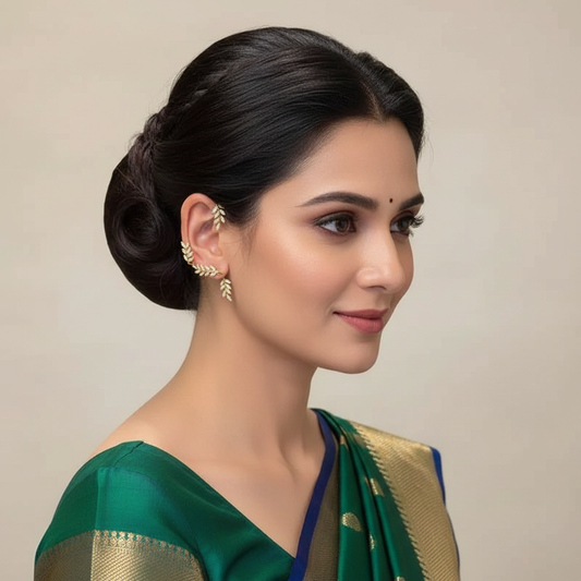 Golden Leaf Cascade Ear Cuff