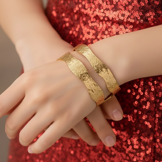 Wavy Luxe Teen Gold Cuff Bracelet