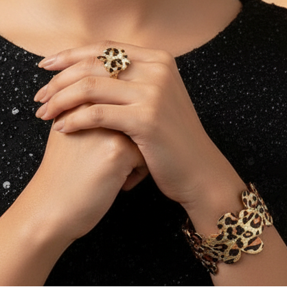 Wild Luxe Leopard Teen Bracelet & Adjustable Ring Set