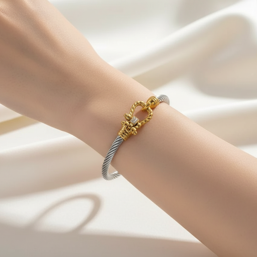 TwistLink Dual-Tone Teen Bracelet