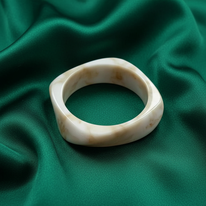 Ivory Swirl Acrylic Teen Bangle