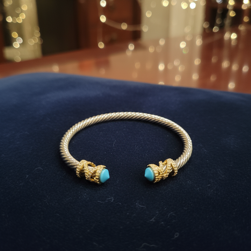 Turquoise Crown Cable Cuff