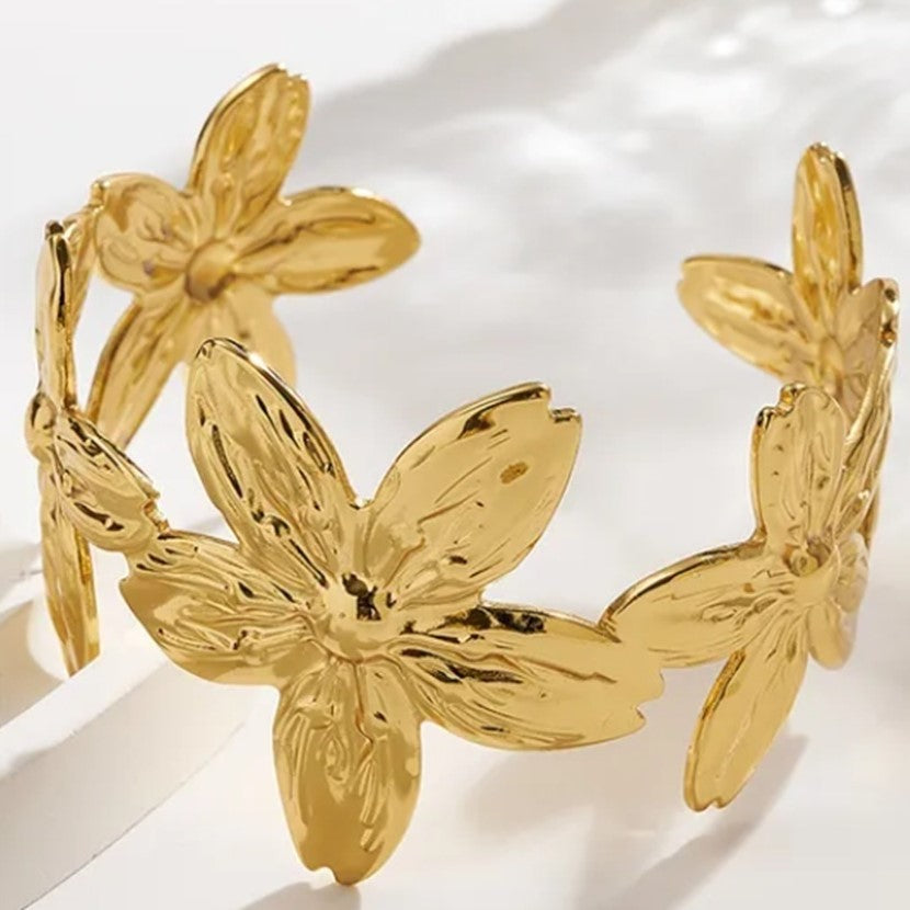 Golden Bloom Teen Cuff Bracelet